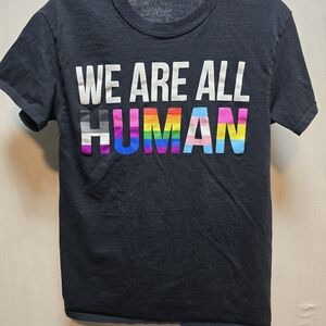 Kids Black 'We Are All Human' T-Shirt